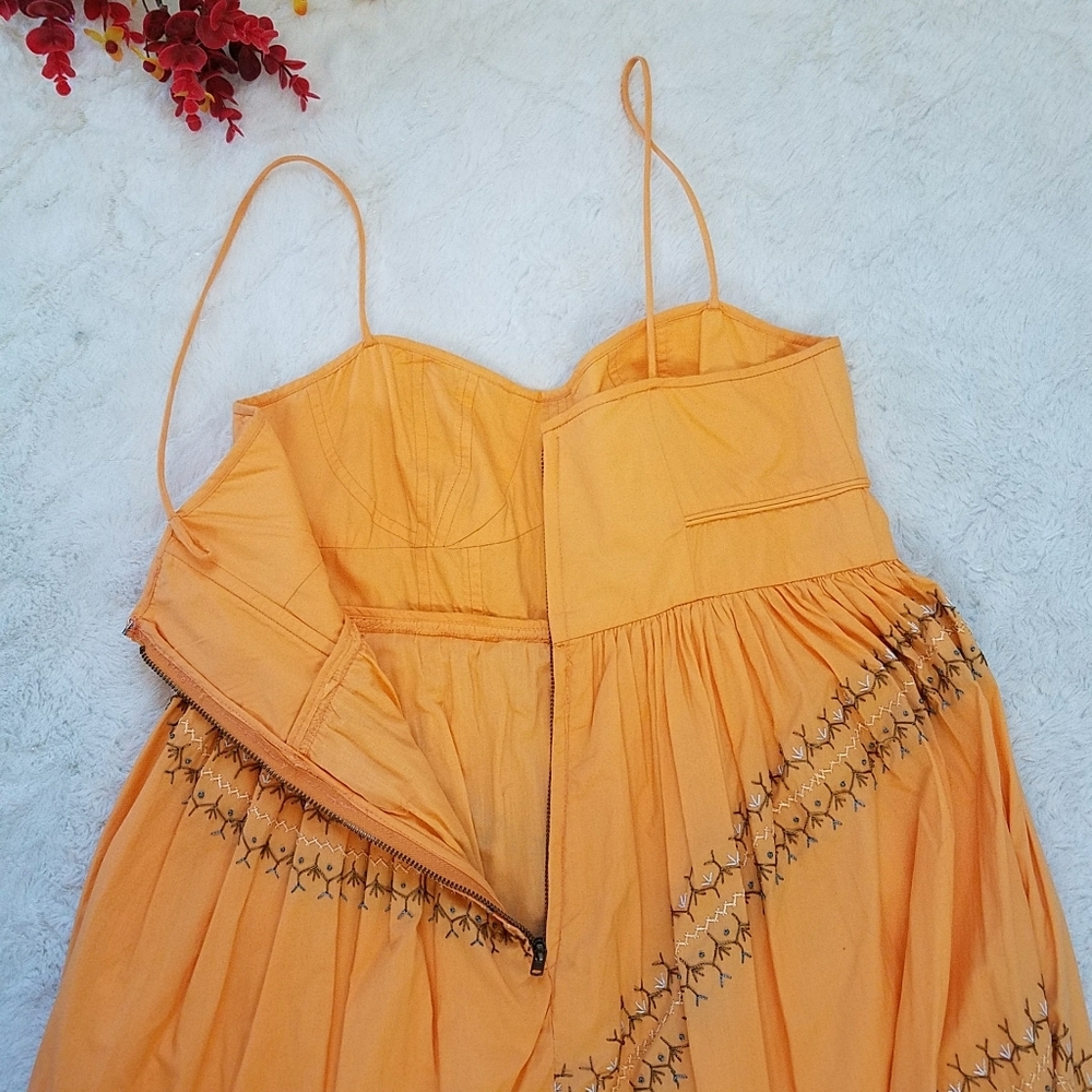 Ulla Johnson Mariza Poplin Midi Dress in Papaya - Picture 8 of 14